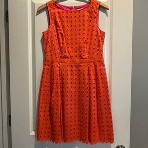 Loft Orange and Fuchsia Sleeveless Dress